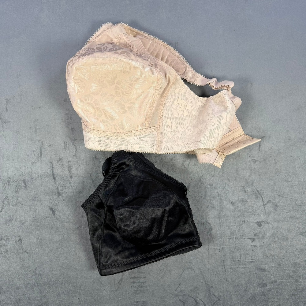 Bali & Playtex Wirefree Bra Bundle Womens 42D Black & Nude Support Everyday Wear - Picture 3 of 12